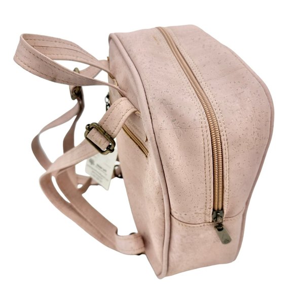 Kacaus Cork Leather Small Backpack Purse Pink Floral Portuguese Cork NWT main image 8